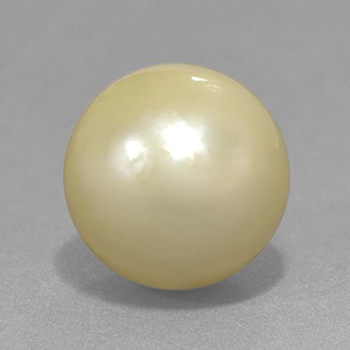 Perla Amarillo claro natural de 13.06 ct, Esfera / Bola, Opaco
