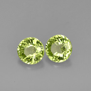 Gemas de peridoto verde natural de  ct, corte redondo, VVS-VS