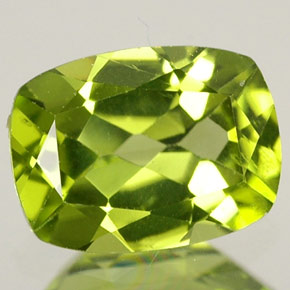 Peridoto verde natural de 1,45 ct, corte cojín, VVS-VS