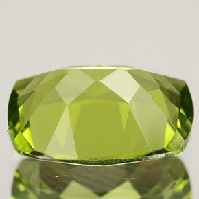 Peridoto verde natural de 1,45 ct, corte cojín, VVS-VS