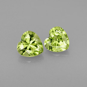Gemas de peridoto verde natural de  ct, forma de corazón, VS