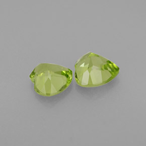 Gemas de peridoto verde natural de  ct, forma de corazón, VS
