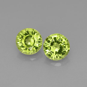 Gemas de peridoto verde natural de  ct, corte redondo, VS