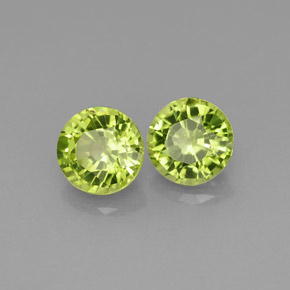 Gemas de peridoto verde natural de  ct, corte redondo, VS
