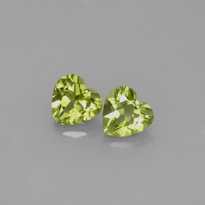 Gemas de peridoto verde natural de  ct, forma de corazón, VS