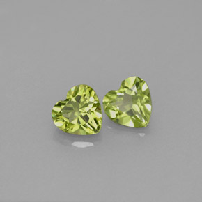 Gemas de peridoto verde natural de  ct, forma de corazón, VS