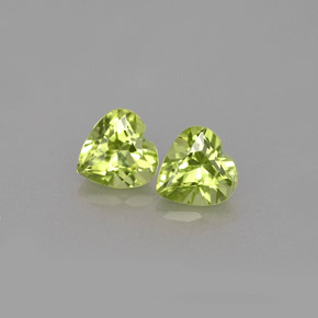 Gemas de peridoto verde natural de  ct, forma de corazón, VS