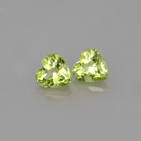 Gemas de peridoto verde natural de  ct, forma de corazón, VS