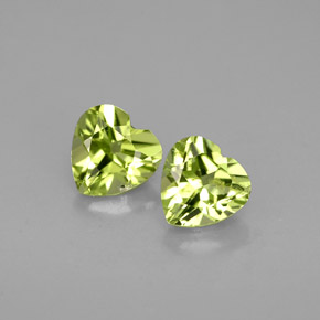 Gemas de peridoto verde natural de  ct, forma de corazón, VS