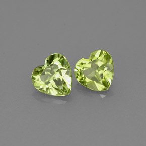 Gemas de peridoto verde natural de  ct, forma de corazón, VS