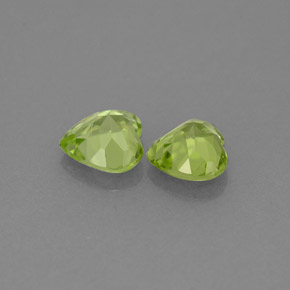 Gemas de peridoto verde natural de  ct, forma de corazón, VS