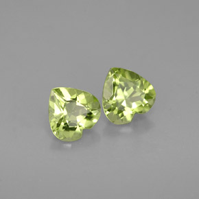 Gemas de peridoto verde natural de  ct, forma de corazón, VVS-VS