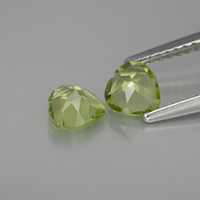 Gemas de peridoto verde natural de  ct, forma de corazón, VS