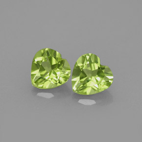 Gemas de peridoto verde natural de  ct, forma de corazón, VS