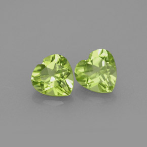 Gemas de peridoto verde natural de  ct, forma de corazón, VS