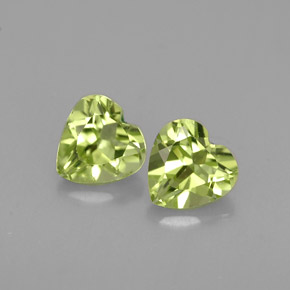 Gemas de peridoto verde natural de  ct, forma de corazón, VS