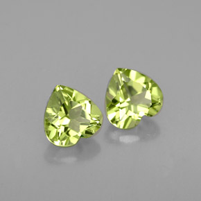 Gemas de peridoto verde natural de  ct, forma de corazón, VS