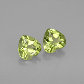Gemas de peridoto verde natural de  ct, forma de corazón, VS