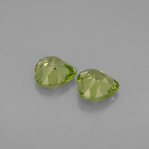 Gemas de peridoto verde natural de  ct, forma de corazón, VS