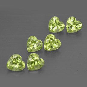 Gemas de peridoto verde natural de  ct, forma de corazón, VS