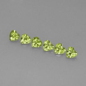 Gemas de peridoto verde natural de  ct, forma de corazón, VS