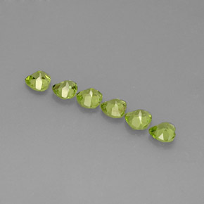 Gemas de peridoto verde natural de  ct, forma de corazón, VS