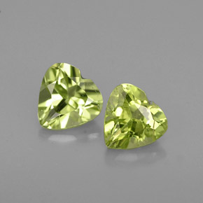 Gemas de peridoto verde natural de  ct, forma de corazón, VS