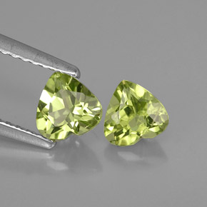 Gemas de peridoto verde natural de  ct, forma de corazón, VS