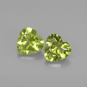 Gemas de peridoto verde natural de  ct, forma de corazón, VVS-VS
