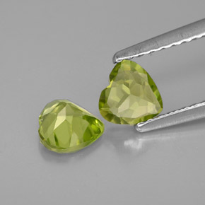 Gemas de peridoto verde natural de  ct, forma de corazón, VVS-VS