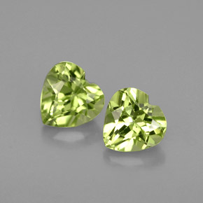 Gemas de peridoto verde natural de  ct, forma de corazón, VVS-VS
