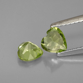 Gemas de peridoto verde natural de  ct, forma de corazón, VVS-VS