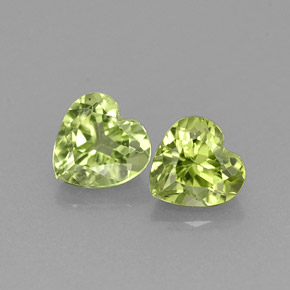 Gemas de peridoto verde natural de  ct, forma de corazón, VVS-VS