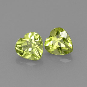 Gemas de peridoto verde natural de  ct, forma de corazón, VS