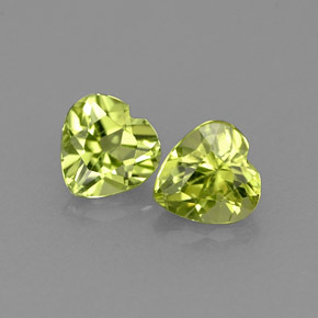 Gemas de peridoto verde natural de  ct, forma de corazón, VS