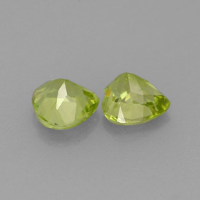 Gemas de peridoto verde natural de  ct, forma de corazón, VS