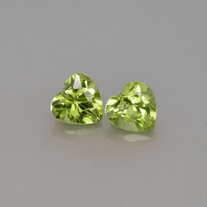 Gemas de peridoto verde natural de  ct, forma de corazón, VS