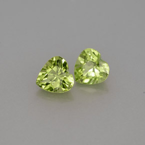 Gemas de peridoto verde natural de  ct, forma de corazón, VS