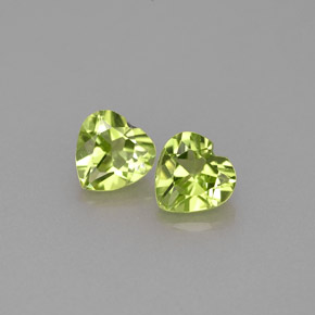 Gemas de peridoto verde natural de  ct, forma de corazón, VS