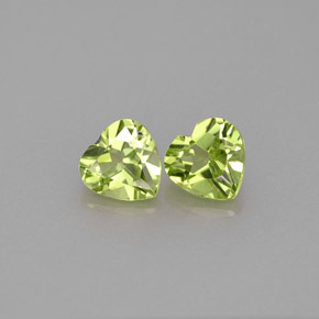 Gemas de peridoto verde natural de  ct, forma de corazón, VS