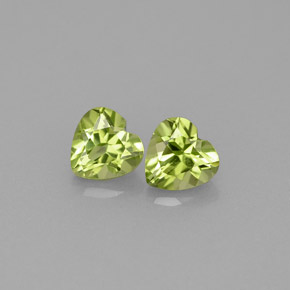 Gemas de peridoto verde natural de  ct, forma de corazón, VS