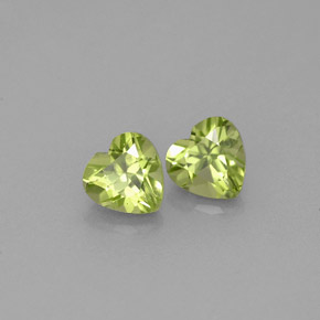 Gemas de peridoto verde natural de  ct, forma de corazón, VS