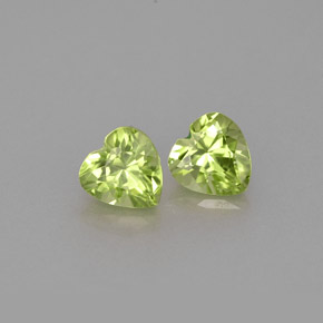 Gemas de peridoto verde natural de  ct, forma de corazón, VS