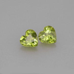 Gemas de peridoto verde natural de  ct, forma de corazón, VVS-VS