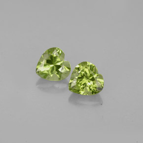Gemas de peridoto verde natural de  ct, forma de corazón, VS