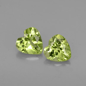 Gemas de peridoto verde natural de  ct, forma de corazón, VS
