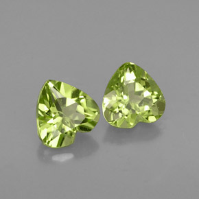 Gemas de peridoto verde natural de  ct, forma de corazón, VS