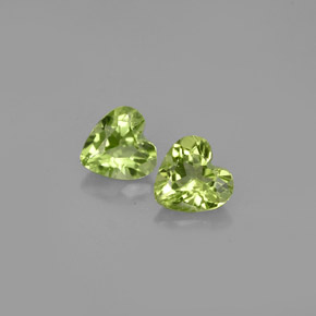 Gemas de peridoto verde natural de  ct, forma de corazón, VS