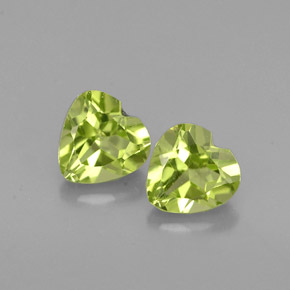 Gemas de peridoto verde natural de  ct, forma de corazón, VS