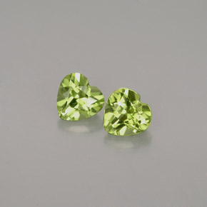 Gemas de peridoto verde natural de  ct, forma de corazón, VVS-VS